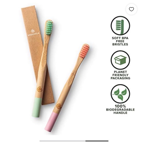 Greenzla 2 Packs Of Six Bamboo Toothbrushes - Picture 3 of 5